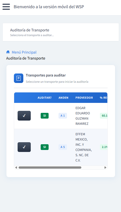 Auditoría Transportes